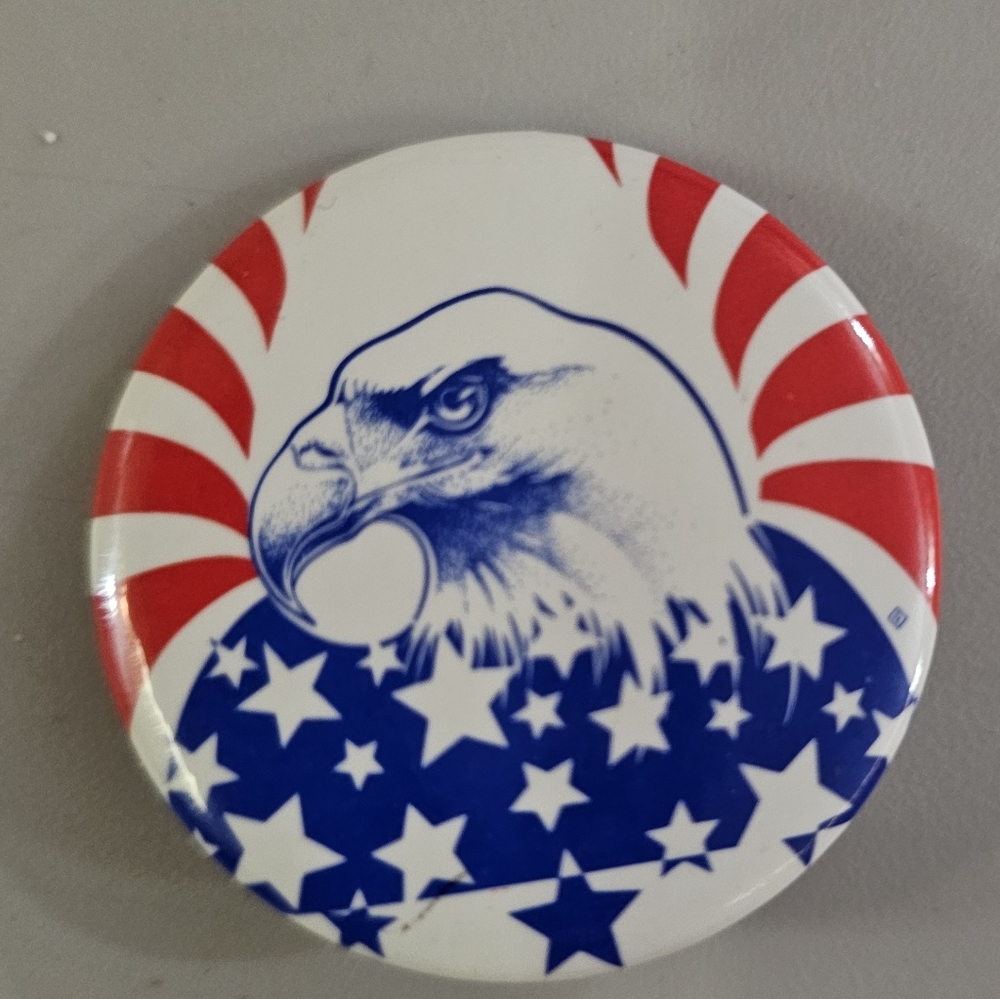 Patriotic Eagle Button Pin